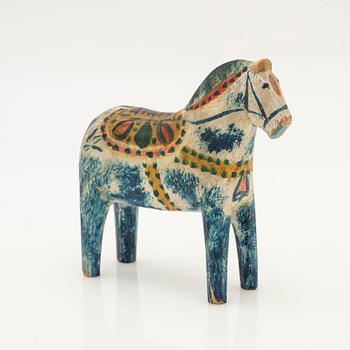 Dalahäst, allmoge. 1930-40-tal. Rytterfamiljen, Bergkarlås.