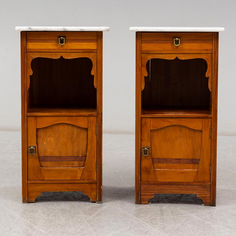 A pair of bedside tables, early 20th century.