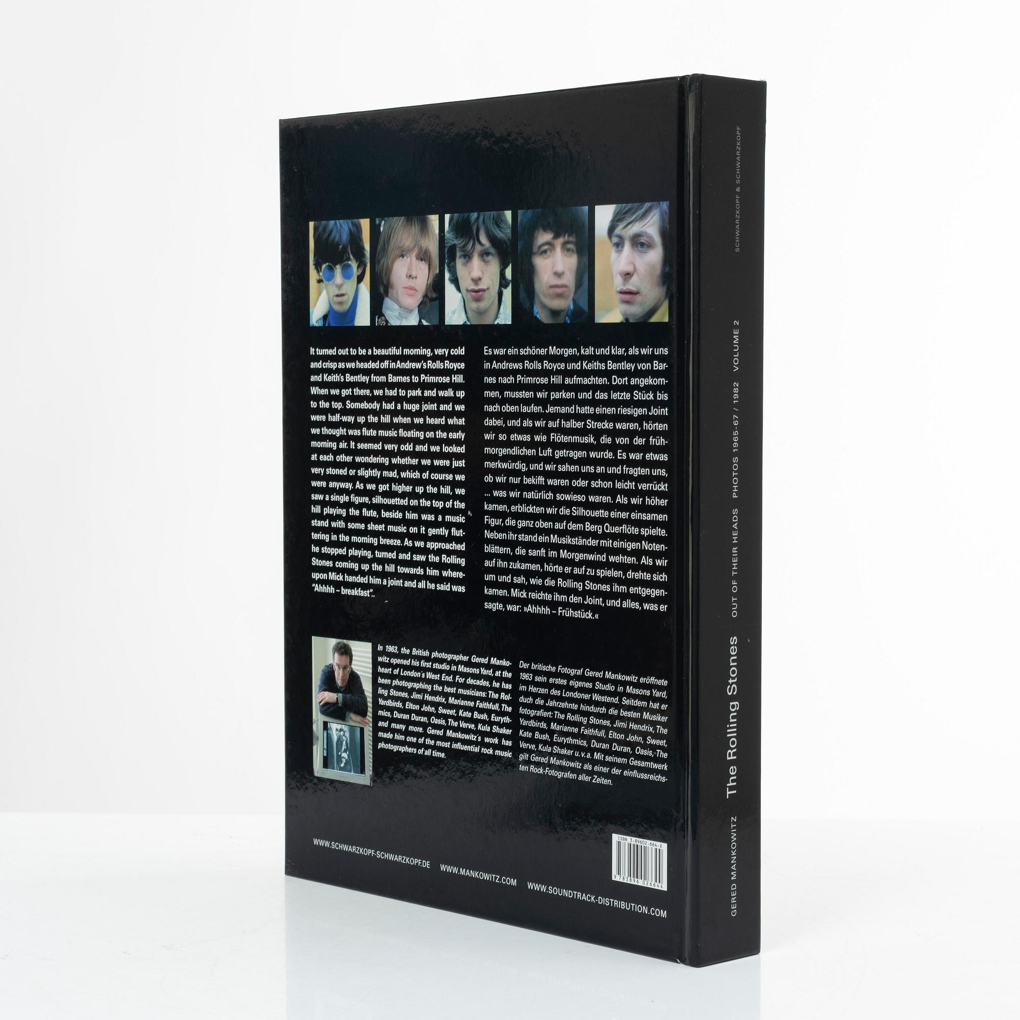 Gered Mankowitz, Photo book, "The Rolling Stones-Out of Their Heads, Photos 1965-67/ 1982 Volumes 1 & 2", Schwarzkopf & Schwarzkopf, 2005.