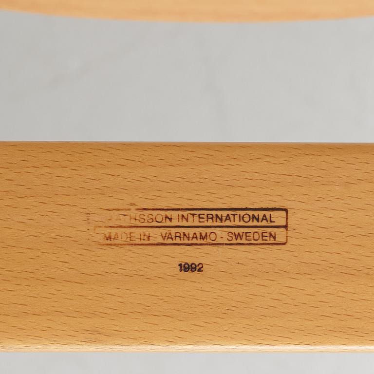 Bruno Mathsson, a 'Mina' armchair, Bruno Mathsson International, Värnamo 1992.