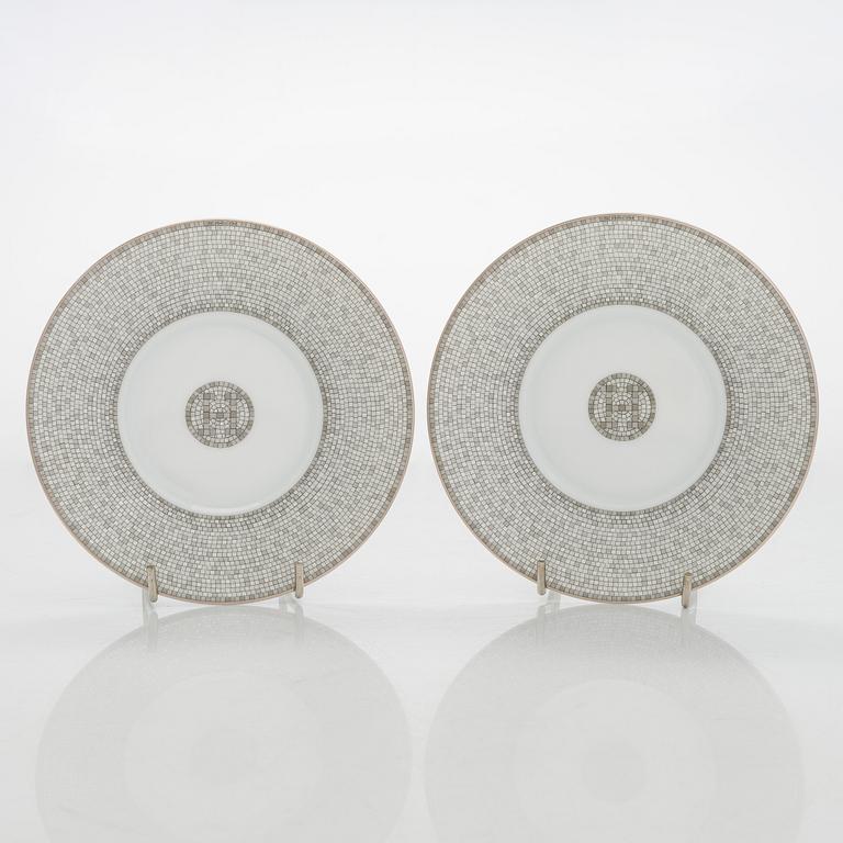 Hermès, cups with saucers, a pair, "Mosaique au 24".
