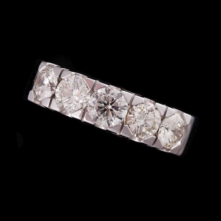 ALLIANSRING, vitguld, RING, 18K vitguld, diamanter. Vikt ca 6,2 g. Intyg.