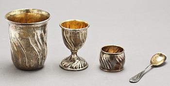 FRUKOSTSET, 4 delar, silver, C G Hallberg, 1917. Tot. v. 158 gr.