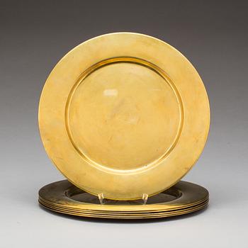 KUVERTTALLRIKAR, 6 st, mässing, Stelton, Danmark, 1900-talets andra hälft.