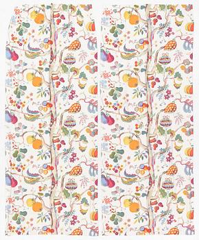 Josef Frank, a pair of 'Vegetable tree' curtains, Firma Svenskt Tenn, Sweden.