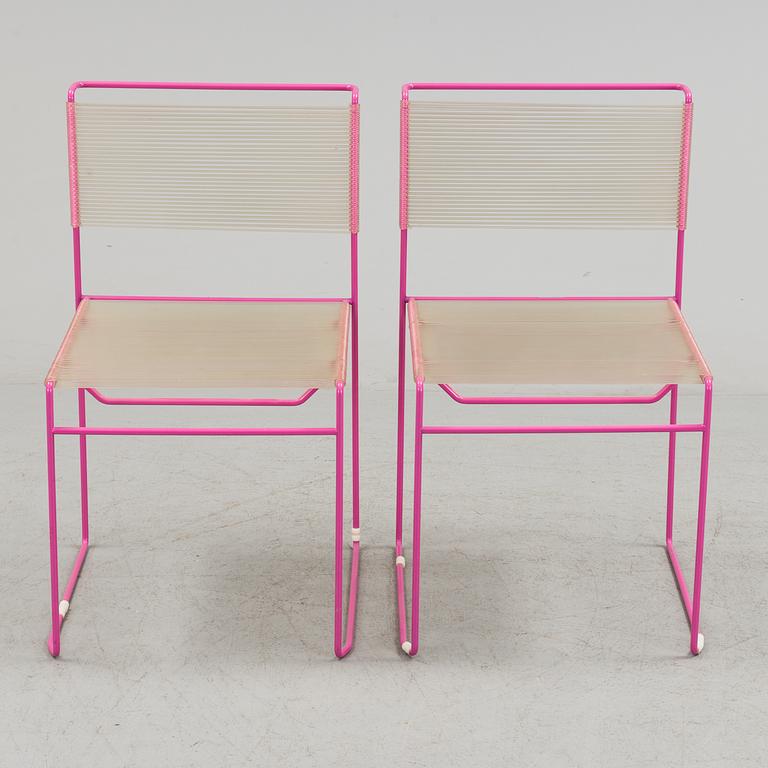 CHAIRS, a pair, "Fly Line" by CMP-padova Italy, second half of the 20th century. Signed with label.