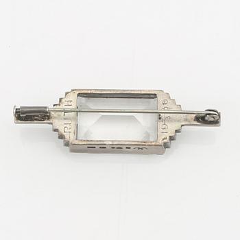 Wiwen Nilsson, brosch sterlingsilver med bergkristall Lund 1935.