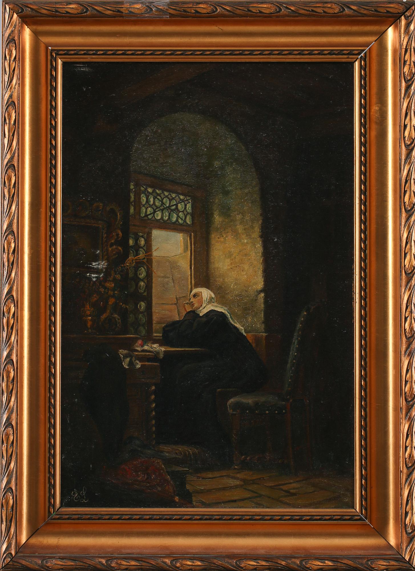 OKÄND KONSTNÄR, olja på duk, monogramsignerad EL, 1900-tal.