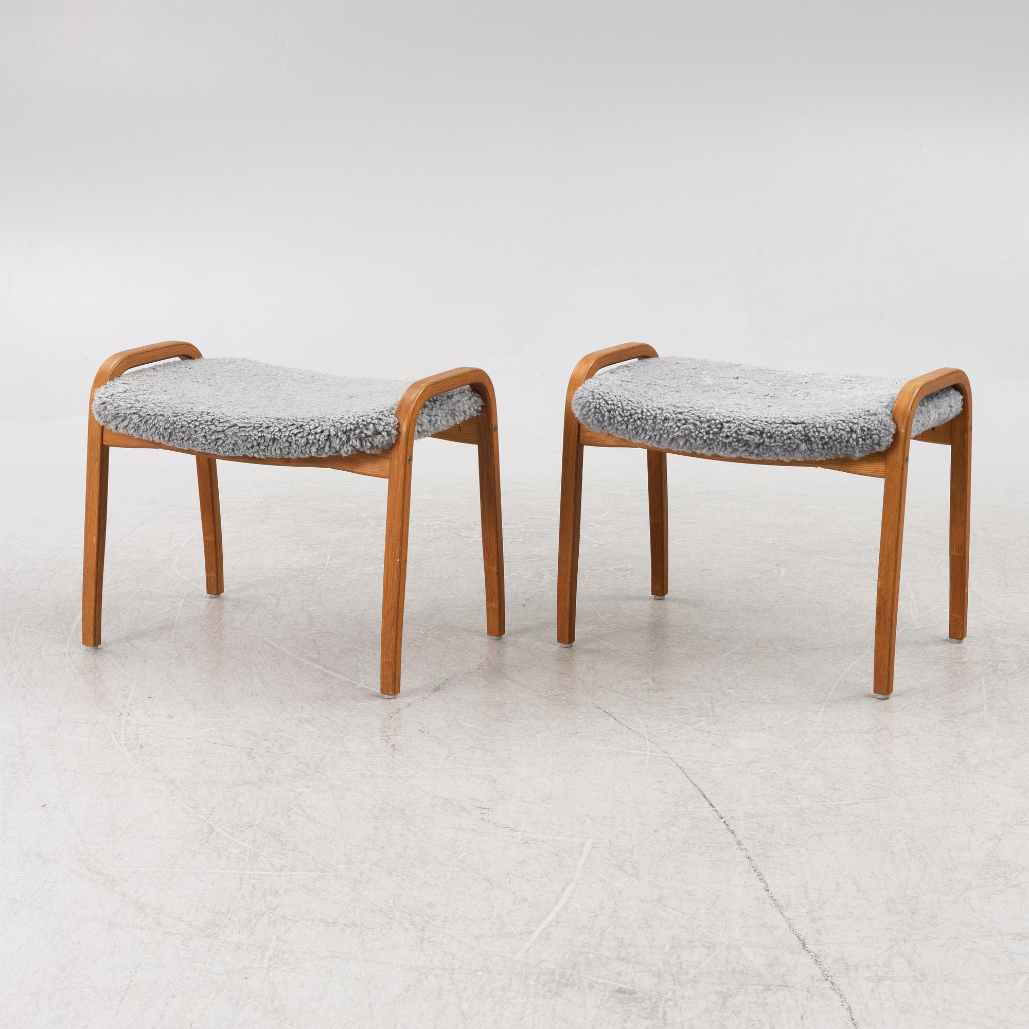 Yngve Ekström, a pair of "Lamino" footstools, Swedese.