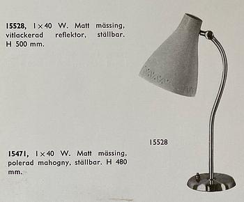Harald Notini, a table lamp model "15528", Arvid Böhlmarks Lampfabrik, Stockholm, 1950s.
