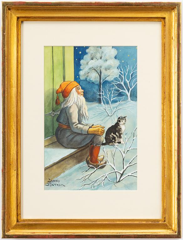 Jenny Nyström, Gnome and cat.