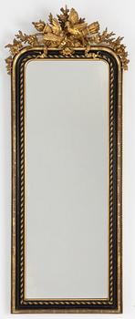Mirror with console table, Rococo style, circa 1900.