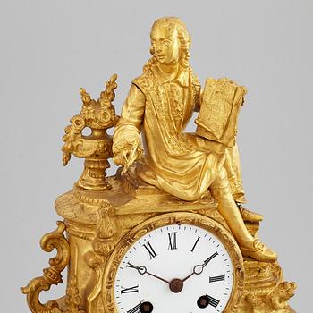 A neo rococo mantle clock, late 19h Century.