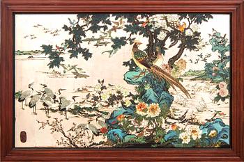 A Chinese sculpted wooden picture 1960/70s.