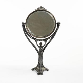 Württembergische Metallwarenfabrik (WMF), an Art Nouveau table mirror, early 20th century.
