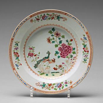 821. A set of 11 famille rose 'double peacock' soup dishes, Qing dynasty, Qianlong (1736-95).