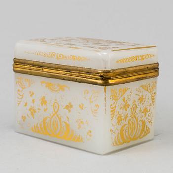 SKRIN med LOCK, glas och förgylld mässing, 1800-talets slut.