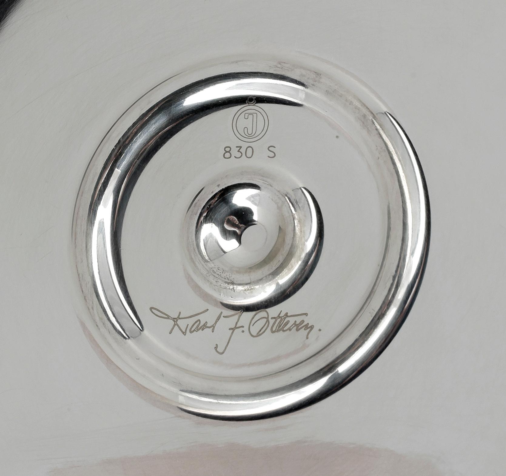 KANDELABER, silver, Karl Jörgen Otteren, Stavanger, Norge, 1990-tal, sign, totvikt ca 723g.