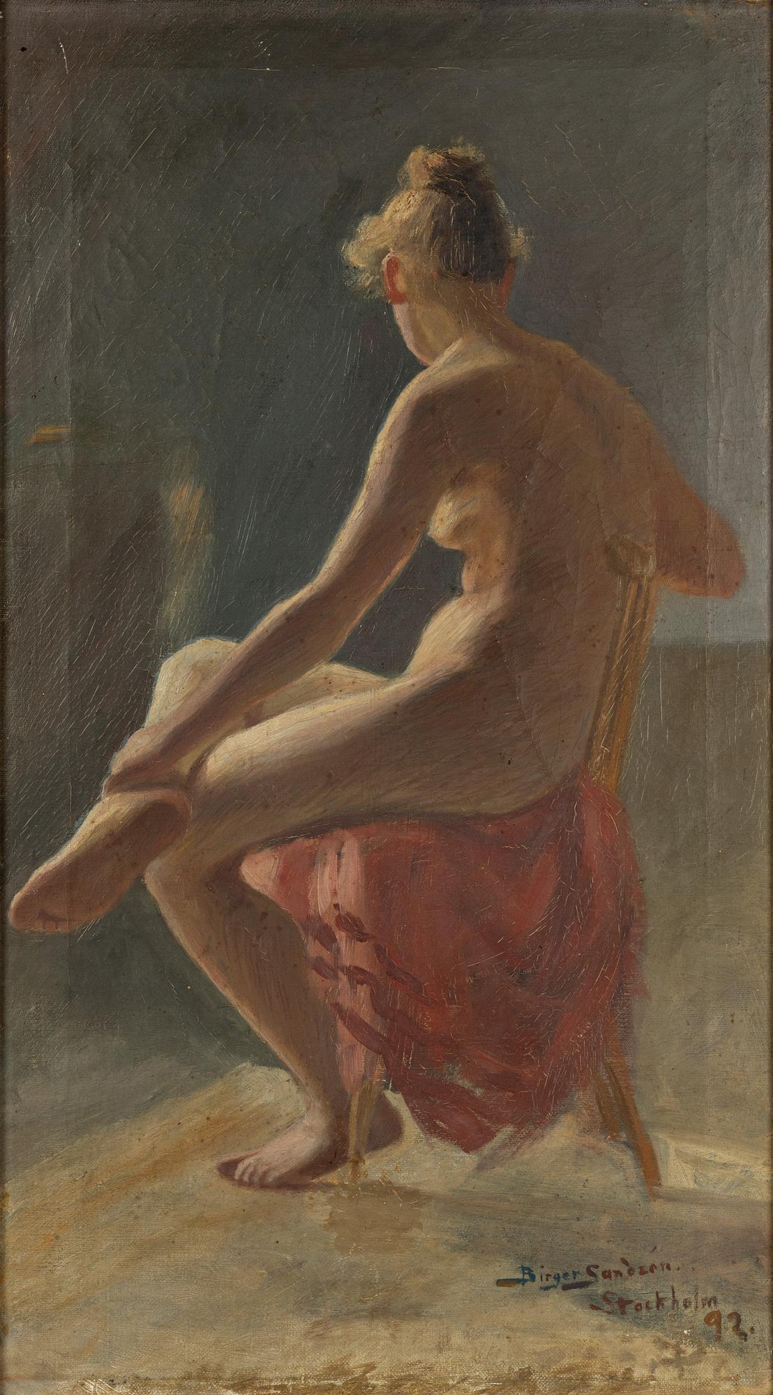 Birger Sandzén, Model Study.