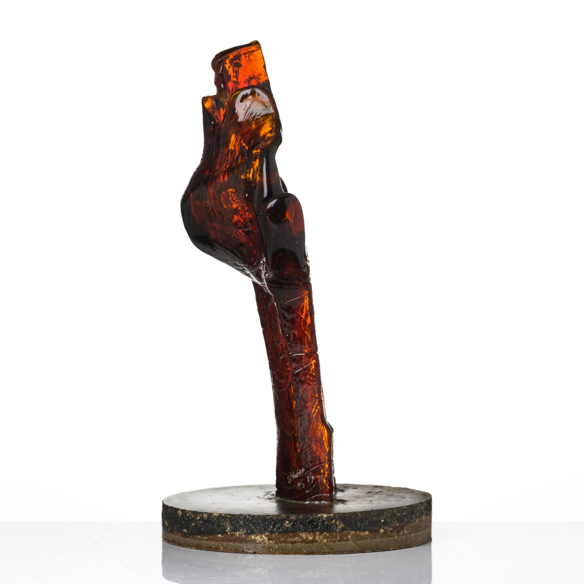 Edvin Öhrström, a cast glass sculpture, Lindshammar Glassworks, 1975.