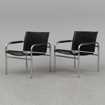 TORD BJÖRKLUND, a pair of 'Klinte' tubular steel easy chairs from IKEA.