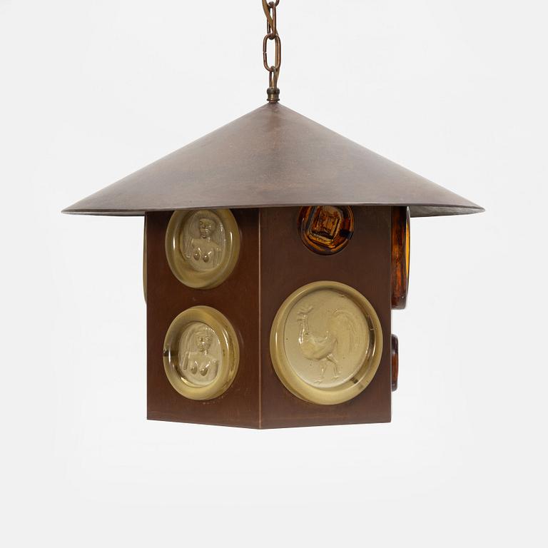 Erik Höglund, taklampa, Boda Glasbruk, 1900-talets andra hälft.