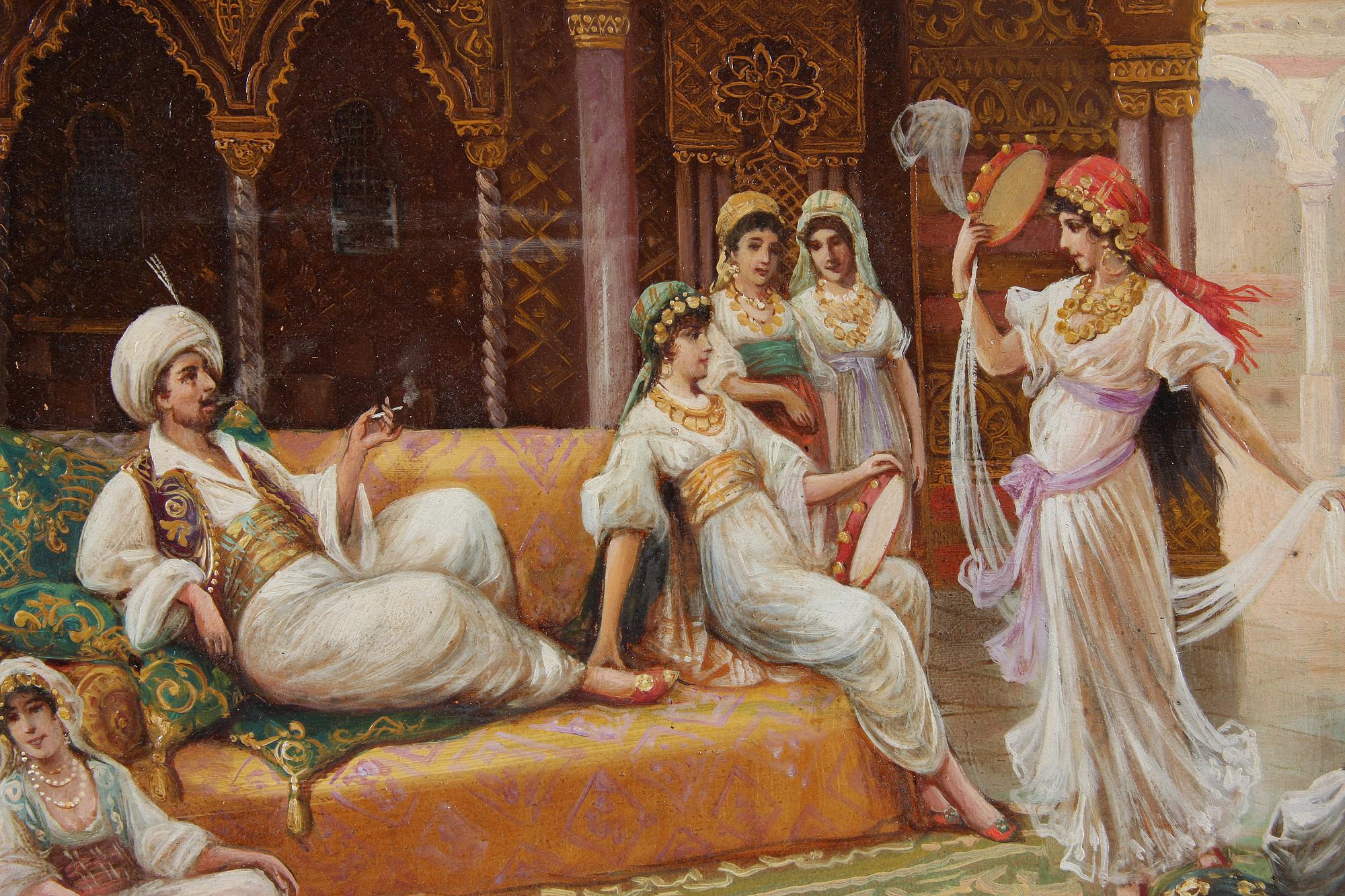 OKÄND KONSTNÄR, olja på pannå, sign J. G. Delincourt.