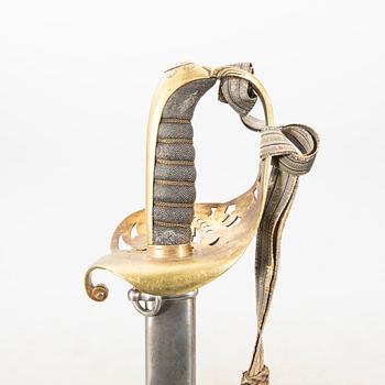 A Swedish, sabre 1859 pattern for infantry officer, with scabbard.