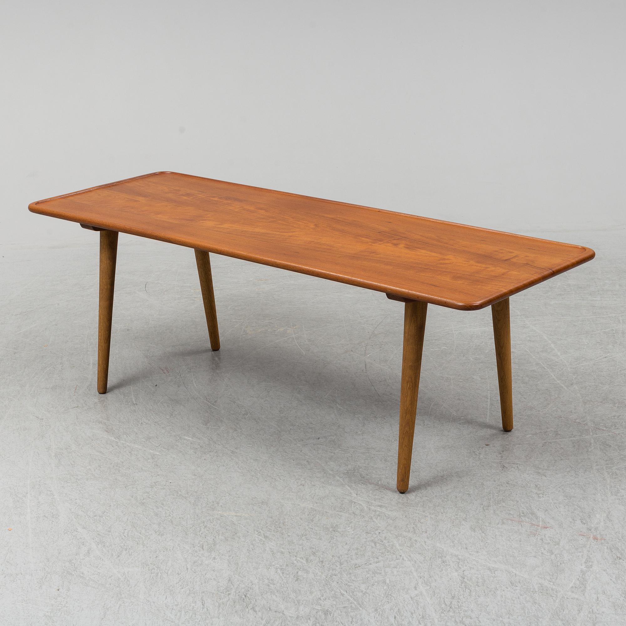 HANS J WEGNER, a teak and oak, 'AT11' coffee table, Andreas Tuck, Denmark.