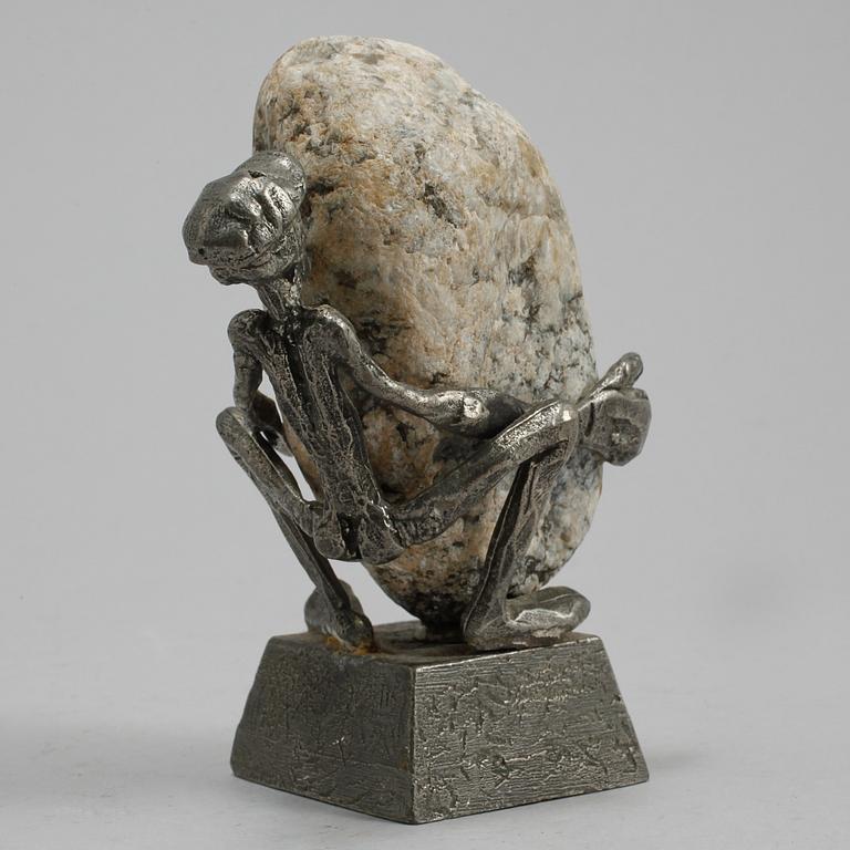 HENRY GUSTAFSSON, skulptur, tenn och sten, 1986.