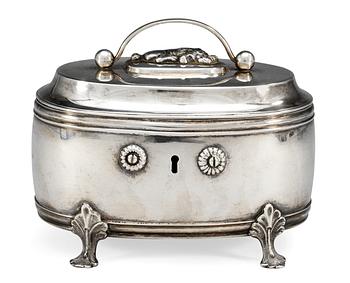 A Swedish 19th cent silver sugar-casket, marks of J.N.Palm, Visby 1892.