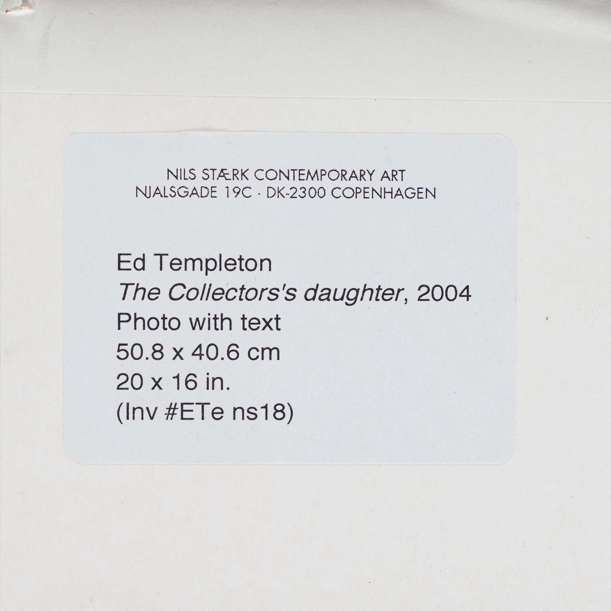 Ed Templeton, photograph 2004 signed on verso.