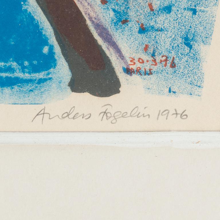 ANDERS FOGELIN, färglitografi. Signerad och numrerad 222/225 samt daterad 1976.