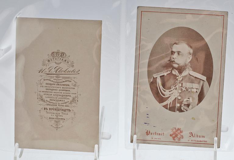 PARTI GLASNEGATIV SAMT PORTRÄTT, 7 st, sekelskiftet 1800/1900.