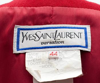 A two-piece Yves Saint Laurent suit, Variation 1991.