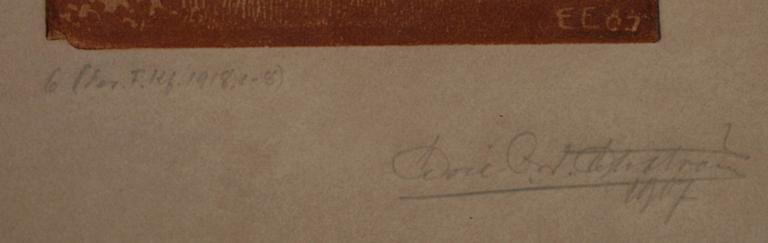 ERIC O. W. EHRSTRÖM, linoleumsnitt, 6 (1-8), sign. och dat. 1907.