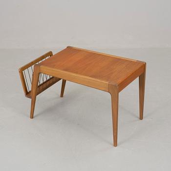 LAMPBORD med TIDNINGSSTÄLL, teak, 1950/60-tal.