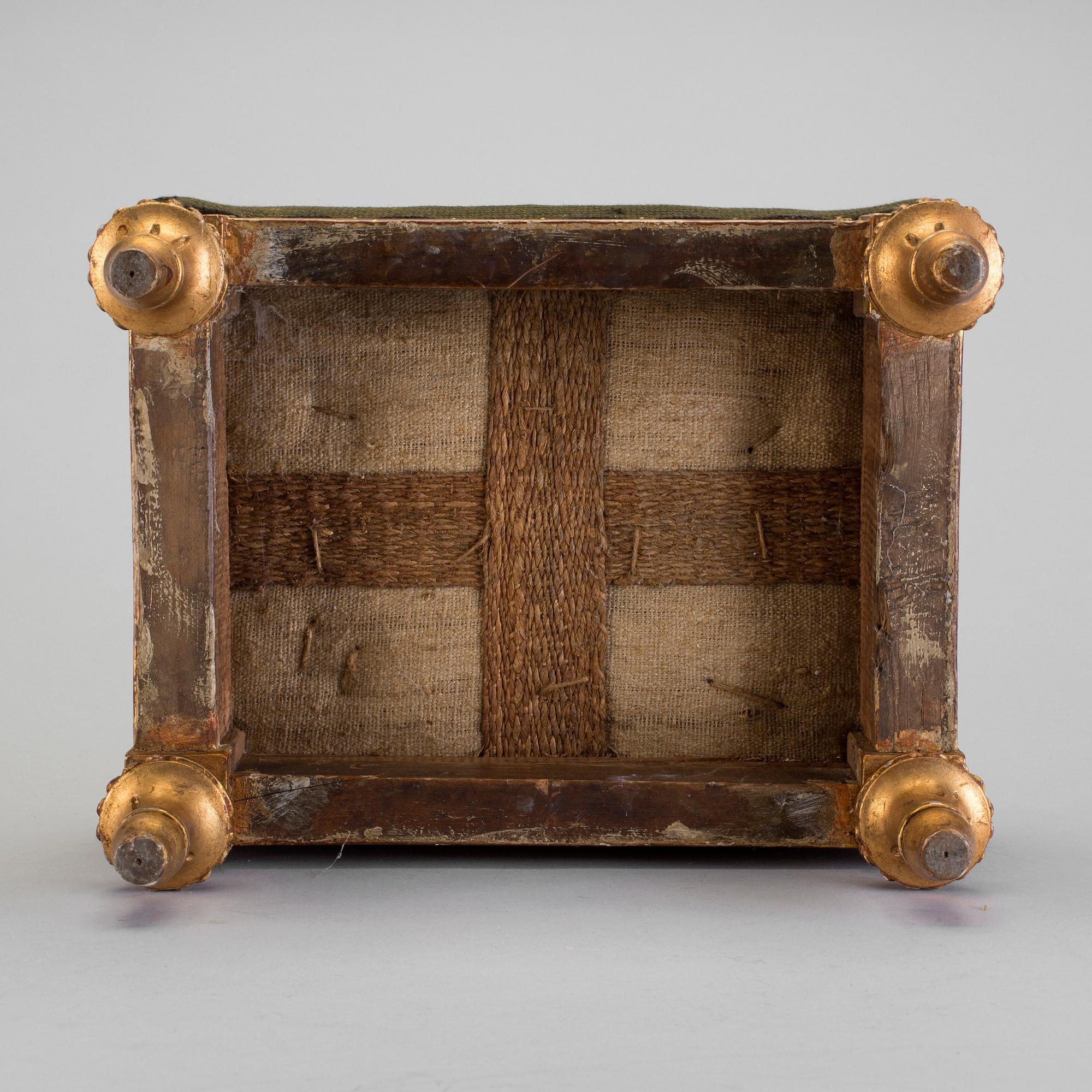 A gilded gustavian footstool late 18th century.