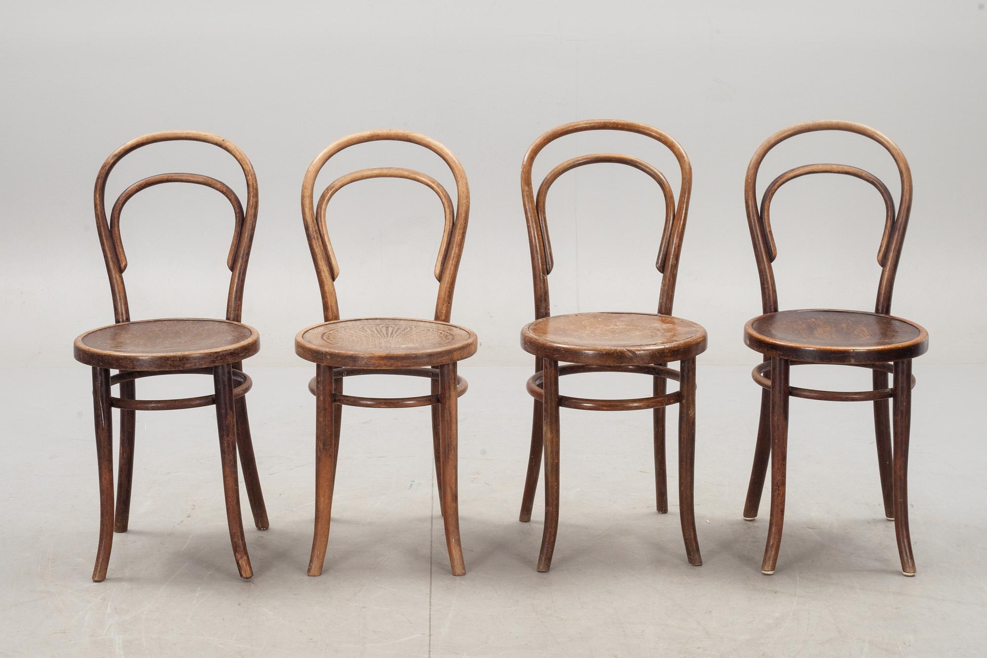 STOLAR, 4 st snarlika, bl a Thonet, 1900-talets början.