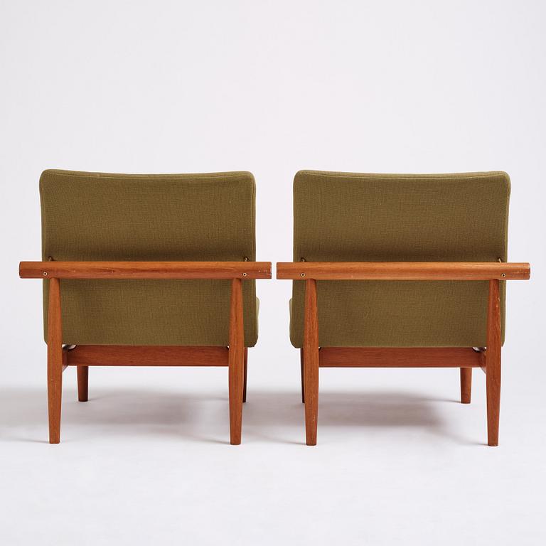 Finn Juhl, a par of 'Japan' (FD-137) easy chairs, France & Son, Denmark 1960s.