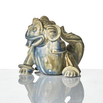 Wilhelm Kåge, two ceramic sculptures av dragons, Gustavsberg, ca 1940.