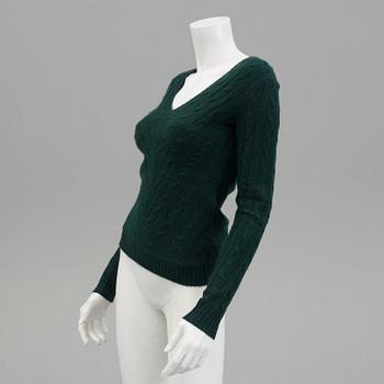 Two pair of wooland cashmere sweaters by Ralph Lauren.