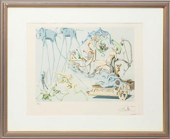 Salvador Dalí, "Elephant and Unicorn", 1974.
