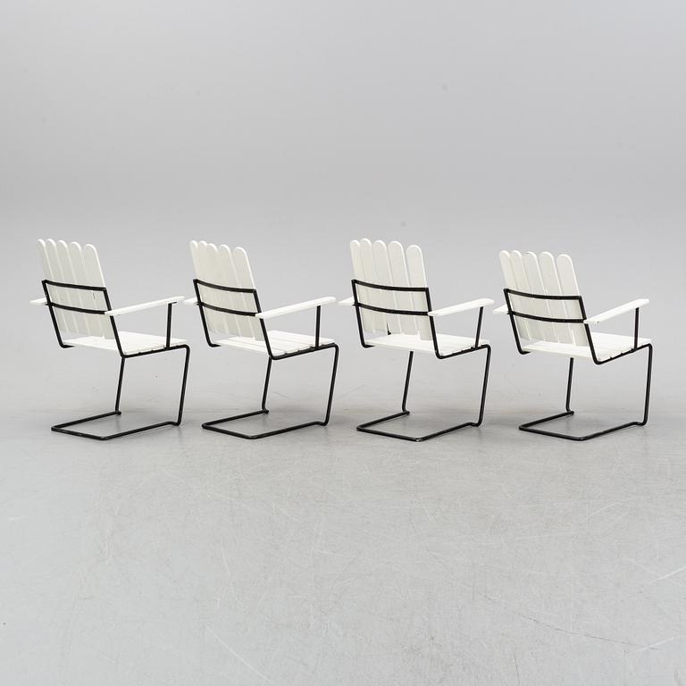 A set of four "A2" garden chairs by Artur Lindqvist for Grythyttan, second half of the 20th century.