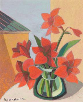 Birger Carlstedt, Flowers in vase at the window.