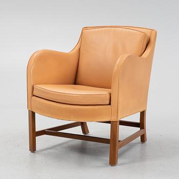 Kaare Klint & Edvard Kindt-Larsen, a leather easy chair 'Mix model 4396', Rud Rasmussen, Denmark, 1980's.