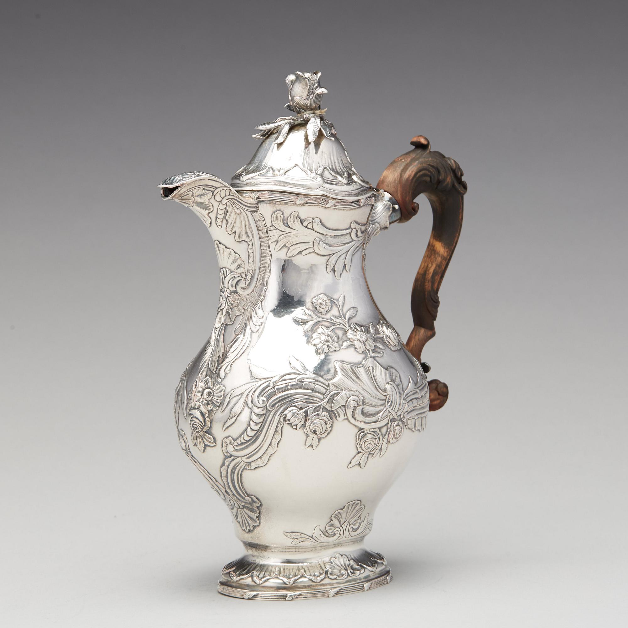 A Swedish Rococo silver coffee-pot, mark of Carl Fahlberg, Uppsala 1773.