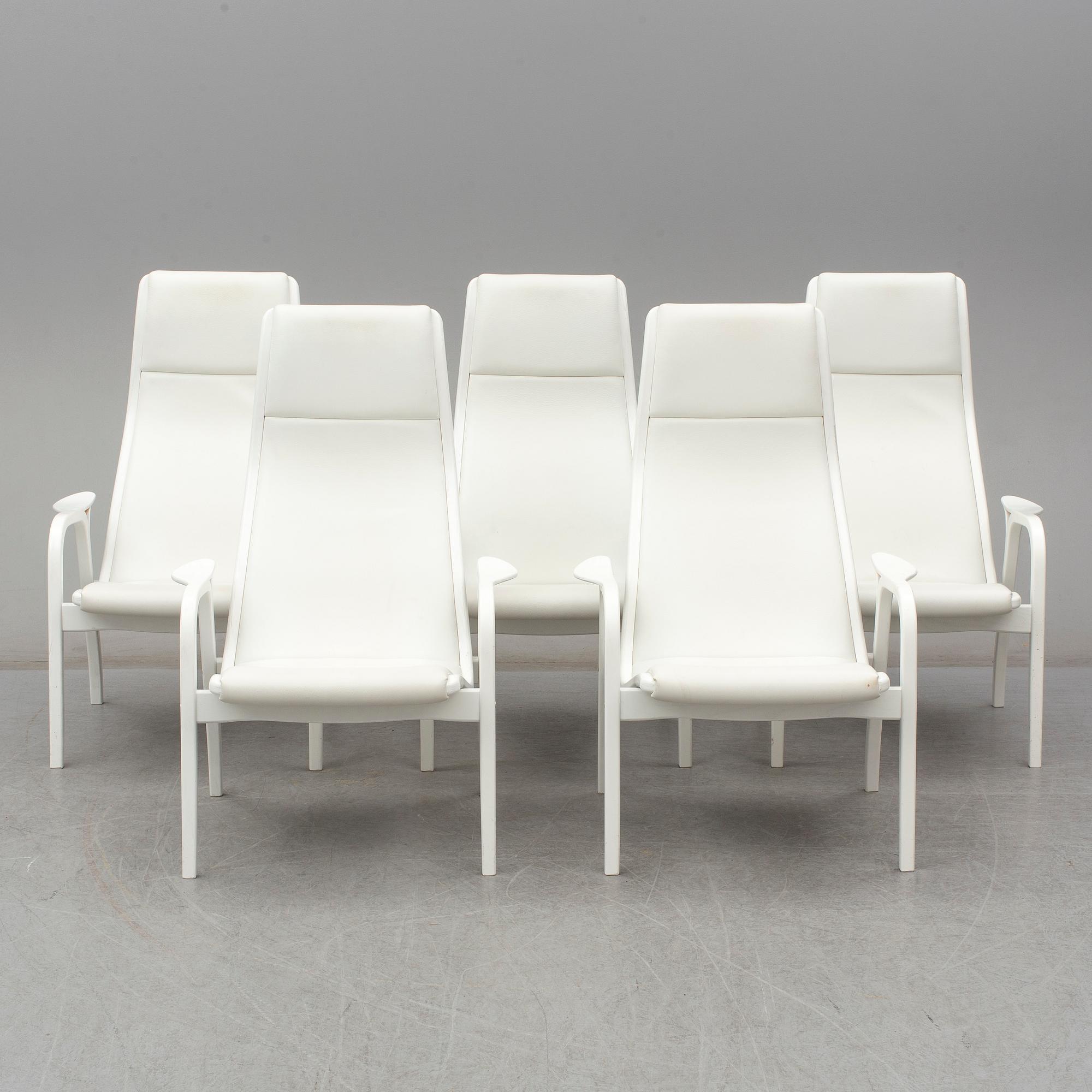 Five 'Lamino' easy chairs by Yngve Ekström from Swedese.