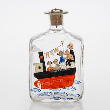 Tapio Wirkkala, a glass 'Princess Armada' liquor bottle signed TW Iittala -48.