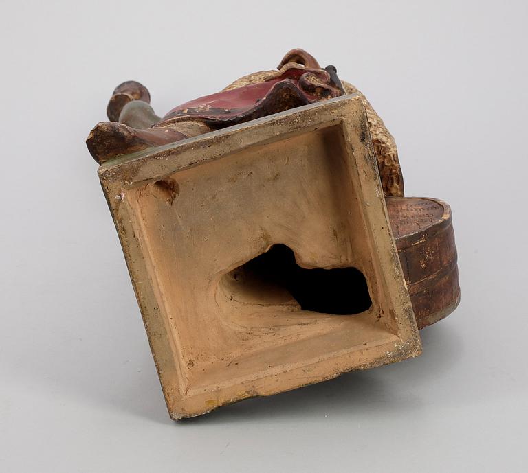 LJUSSTAKE, terracotta, omkring sekelskiftet 1900.